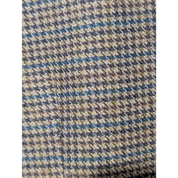 Tasso Elba Macy's Elbow Patch 100% Wool Brown Houndstooth Sports Coat Mens 44R - Picture 10 of 14